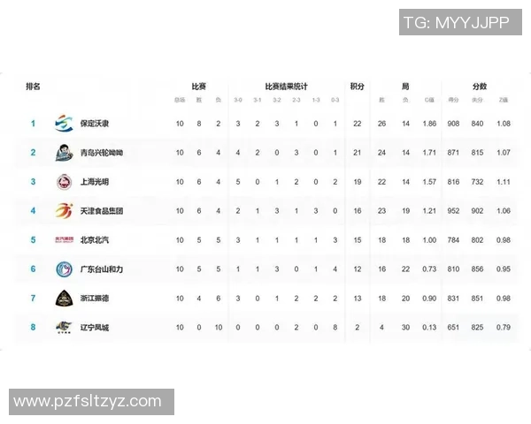 杯赛积分榜：南京排球队以61分领跑